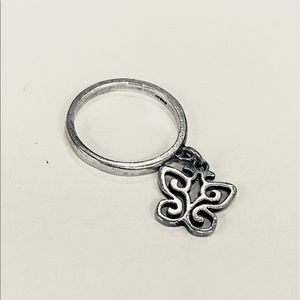 James Avery Sterling Butterfly Charm Ring